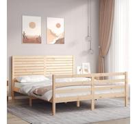 ShGaxin Struttura del letto con testiera in legno massello 160 x 200 cm, basi letto, doghe, camere giovanili, letto, bed frame, telaio del letto - 3195036