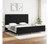 ShGaxin Struttura del letto con testiera in tessuto nero 200 x 200 cm, base del letto, struttura letto, telaio del letto, letto matrimoniale, letto della camera da letto, rete SPU:3125083