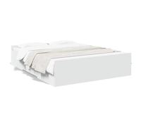 ShGaxin Struttura letto con cassetti in legno ingegneria bianca 150 x 200 cm, base letto, struttura letto, telaio letto, letto matrimoniale, letto per bambini, letto per la camera da letto, rete