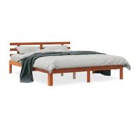ShGaxin Struttura letto con testiera in legno di pino marrone cera 160 x 200 cm, base letto, telaio del letto, letto giovanile, letto della camera, rete - 844276