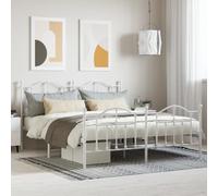ShGaxin Struttura letto in metallo con testiera e pediera bianca 180 x 200 cm, base per letto, telaio per bambini, letto per camera da letto, rete 353510