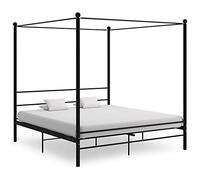 ShGaxin Struttura per letto a baldacchino, Doghe, Basi letto, Mobili, Bed Frame, Letto per giovani, Telaio per letto, Camere Giovanili Letto, Metallo Nero 180x200 cm