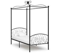 ShGaxin Struttura per letto a baldacchino, rete, divano letto, mobile letto, letto gioventù, basi letto, camere da letto per giovani, metallo nero 100 x 200 cm