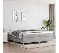 ShGaxin Struttura per letto Box Spring, Doghe, Base letto, Letto mobile, Telaio del letto, letti per bambini, letto completo, tessuto grigio chiaro 200 x 200 cm