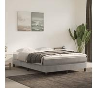 ShGaxin Struttura per letto Box Spring, Doghe, Base letto, Telaio del letto, Letto Mobile, Letti Giovani, Letto completo, Velluto Grigio Chiaro 140x200 cm
