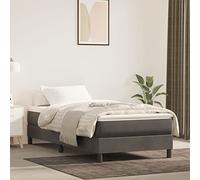 ShGaxin Struttura per letto Box Spring, Doghe, Basi letto, Struttura letto, Letti giovani, Letto Mobile, Bed Frame, Telaio del letto, Velluto Grigio Scuro 90x190 cm