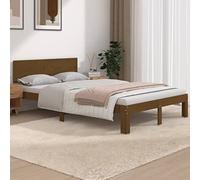ShGaxin Struttura per letto, camera dei giovani, letto, base del letto, rete letto, telaio del letto, legno massello, marrone, 120 x 190 cm