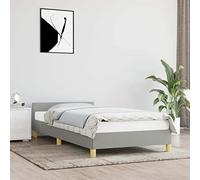 ShGaxin Struttura per letto con testiera, basi letto, doghe, camere giovanili, letto, letto relax, bed frame, mobile letto, telaio del letto, tessuto grigio chiaro 90 x 200 cm