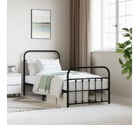 ShGaxin Struttura per letto con testiera e pediera in metallo nero 90 x 190 cm, basi letto, doghe, camere giovanili, letto, letto relax, bed frame, telaio del letto, mobile letto 352588