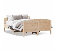 ShGaxin Struttura per letto con testiera in legno di pino bianco, 150 x 200 cm, base per letto, telaio per letto, letto per bambini, letto per la camera da letto, rete - 3216170