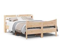 ShGaxin Struttura per letto con testiera in legno massello di pino 120 x 190 cm, base per letto, struttura letto, struttura letto, telaio del letto, letto della camera, rete - 3307062