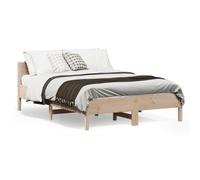 ShGaxin Struttura per letto con testiera in legno massello di pino 135 x 190 cm, base per letto, telaio per bambini, letto per la camera da letto, rete - 842606