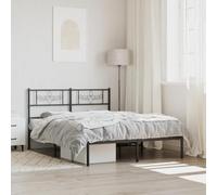 ShGaxin Struttura per letto con testiera in metallo nero 140 x 190 cm, base per letto, telaio per bambini, letto da letto, letto da letto, rete 355267