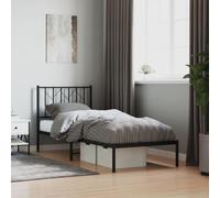 ShGaxin Struttura per letto con testiera in metallo nero 80 x 200 cm, base per letto, telaio per bambini, letto da letto, letto e rete - 374428
