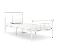 ShGaxin Struttura per letto, Doghe, Mobili letto, Divano letto, Letto per giovani, Basi per letto, in metallo bianco, 100 x 200 cm
