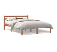 ShGaxin Struttura per letto in legno massello pino marrone cera 140 x 190 cm, base letto, telaio letto, letto matrimoniale, letto camera da letto, rete - 844141