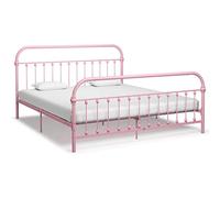ShGaxin Struttura per letto, rete a rete, divano letto, mobile letto, letto per giovani, basi per letto, in metallo rosa, 180 x 200 cm