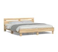 ShGaxin Struttura per letto testiera e lucesquercia Sonoma 180 x 200 cm, base letto, telaio per bambini, letto da letto, letto da letto, rete - 3207527