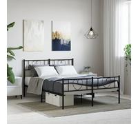 ShGaxin Struttura per letto testiera e piede per letto in metallo nero 135 x 190 cm, Doghe, base letto, letto mobile, letti per bambini - 355480