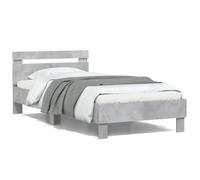 ShGaxin Struttura per letto testiera luci LED grigio cemento 100x200 cm, base letto, telaio letto, letto matrimoniale, letto per bambini, letto per la camera da letto, rete - 838711