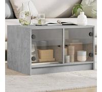 ShGaxin Tavolino da salotto con ante in vetro grs cemento 68x50x42 cm, Tavolino basso, Tavolino da salotto, Tavolino da salotto, Tavolino da caffè, Tavolino da salotto, Mobili da soggiorno moderni