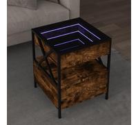 ShGaxin Tavolino da salotto con Infinity LED rovere fumato 40 x 40 x 51 cm, Tavolino basso, Tavolino da salotto, Tavolino da salotto, Tavolino da caffè, Tavolino da salotto, Mobili da soggiorno