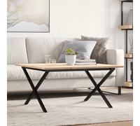 ShGaxin Tavolino da salotto con telaio X in legno massello di pino e ferro 80 x 80 x 45 cm, tavolino da salotto, tavolino da salotto, tavolino da caffè, tavolino da salotto, mobili da salotto moderni