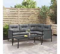 ShGaxin Tavolino da salotto da giardino in acciaio grigio antracite 110 x 55 x 35 cm, tavolino da spiaggia, tavolo da terrazza, tavolo da esterno, tavolo da balcone, tavolo da giardino esterno