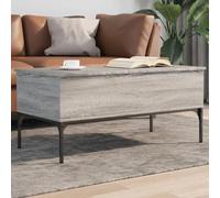 ShGaxin Tavolino da salotto in legno e metallo grigio Sonoma 100 x 50 x 45 cm, tavolino da salotto, tavolino da salotto, tavolino da caffè, tavolino da salotto, mobili da salotto moderni - 845414