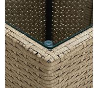 ShGaxin Tavolino da salotto in rattan PE Vetro Temperato Beige 41,5 x 41,5 x 44 cm, Tavolino basso, Tavolino da salotto, Tavolino da salotto, Mobili da soggiorno moderni