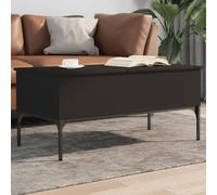 ShGaxin Tavolino in legno di ingegneria e metallo nero 100 x 50 x 45 cm, Tavolino basso, Tavolino da salotto, Tavolino da caffè, Tavolino da salotto, Mobili da soggiorno moderni - 845411