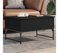 ShGaxin Tavolino in legno di ingegneria e metallo nero 70 x 50 x 40 cm, Tavolino basso, Tavolino da salotto, Tavolino da salotto, Tavolino da caffè, Tavolino da soggiorno, Mobili da soggiorno moderni