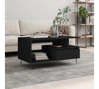 ShGaxin Tavolino nero 90 x 49 x 45 cm legno di ingegneria,tavolino da salotto piccolo, tavolino da caffè retrò