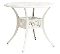ShGaxin Tavolo da giardino in alluminio pressofuso bianco 90 x 90 x 74 cm, Tavolo da giardino esterno, Tavolo da giardino, Tavolo da balcone, Tavoli Terrazza e giardino, Tavolino da giardino