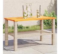 ShGaxin Tavolo da giardino rattan sintetico legno acacia beige 70x38x42 cm, Tavolo da giardino esterno, Tavolo da terrazza, Tavolo da esterno, Tavolo da balcone, Tavoli Terrazza e giardino, Tavolino