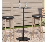 ShGaxin Tavolo da giardino rotondo in acciaio nero Ø60x105 cm, Tavolo da giardino esterno, Tavolo da terrazza, Tavolo da esterno, Tavolo da balcone, Tavoli Terrazza e giardino, Tavolino da giardino