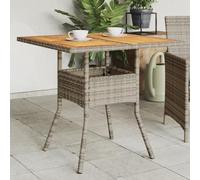ShGaxin Tavolo da giardino Superficie in legno rattan PE Grigio 80x80x75 cm, Tavolo da giardino esterno, Tavolo da terrazza, Tavolo da esterno, Tavolo da balcone, Tavoli Terrazza e Giardino, Tavolino