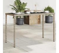 ShGaxin Tavolo da giardino Superficie in vetro rattan PE Grigio 115x54x74 cm, Tavolo da giardino esterno, Tavolo da terrazza, Tavolo da esterno, Tavolo da balcone, Tavoli Terrazza e giardino, Tavolino