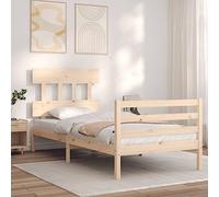 ShGaxin Telaio del letto con testiera 90 x 200 cm in legno massello,Letto per adulti,Letto a telaio