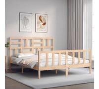 ShGaxin Telaio del letto con testiera in legno massello king size,Letto per adulti,Letto a telaio