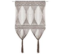 ShGaxin Tenda in macramè, Macrame, tende divisorie, divisori ambientali, tende in macrame per finestre, cotone grigio taupe 140 x 240 cm