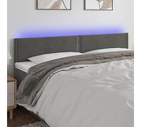 ShGaxin Testiera a LED grigio scuro 160 x 5 x 78/88 cm Velluto,Armadio per testiera da letto,Testiera per adulti,Mobili per camera da letto