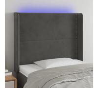 ShGaxin Testiera Conde in velluto grigio scuro, 93 x 16 x 118/128 cm, testiere letto, testiere moderne, testiere letto, mobili camera, letto testiera, mobile testiera - 3123945