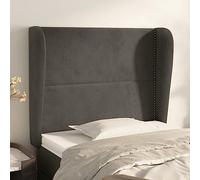 ShGaxin Testiera per letto con orecchie grigio scuro 93x23x118/128 cm velluto,Armadio per testiera da letto,testiera per adulti,mobili per camera da letto