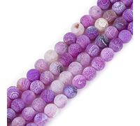 SHGbeads - Pietra di agata viola con perline sciolte naturali 8 mm opaco satinato energia, potere curativo per la creazione di gioielli, 45 cm