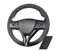 SHGJGH Coprivolante per Maserati per Levante per Ghibli per Quattroporte 2014-2018 Coprivolante per Auto Cucito A Mano in Morbida Pelle Scamosciata Copertura Protettiva Volante(Nero)