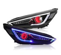 SHGJGH Gruppo Faro Per Focus Per Mark Per 3th Per Gen 2015 2016 2017 2018 Facelift Doppio Fascio Proiettore Fari Nero Proiettore Auto(RHD,Demon Eye Blue DRL)