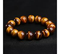SHGUOMSC Bracciale ricchezza Feng Shui Bracciale Occhio di Tigre Naturale Bracciale Elasticizzato con Perline di Cristallo Reiki Talismano di Meditazione Chakra Pace Prosperità Cinabro(10mm)