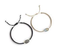 SHGUOMSC Lune Grigie Perline Rotonde Cristallo Pixiu/Piyao Bracciale Feng Shui for Uomo/Donna Talismano Protegge Fortuna Amore Denaro Ricchezza Felice prosperità Cinabro(Couple)