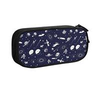 shgwehh Astuccio colorato Taco con scomparti portapenne, multifunzionale, organizer per cancelleria con cerniera, per ufficio e viaggio, Modello Spazio Con Stelle Pianeti, Taglia unica, Organizer per